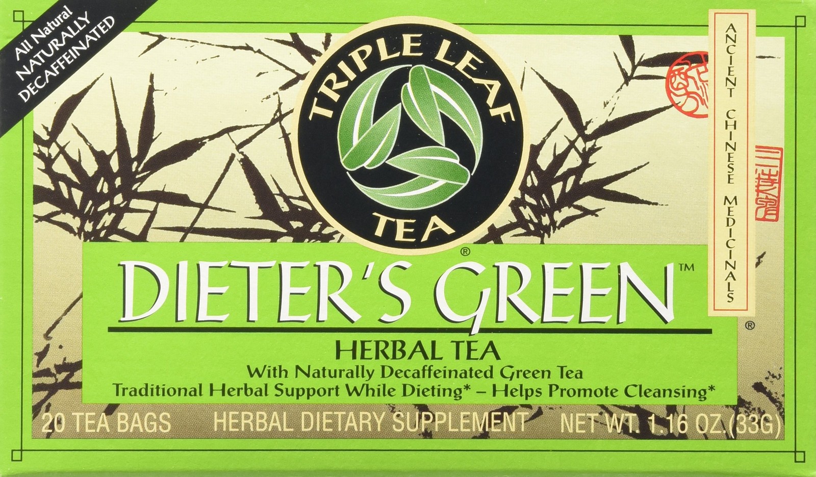 Triple Leaf Teas – Dieter’s Green Herbal Tea, 20 20 Count (Pack of 1), green