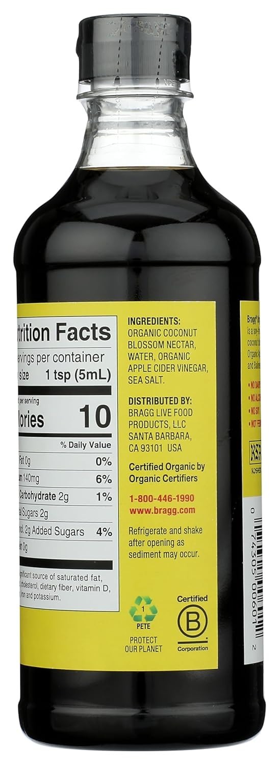 Bragg Organic Coconut Aminos – 16oz, Soy-Free Alternative, 16 Ounce