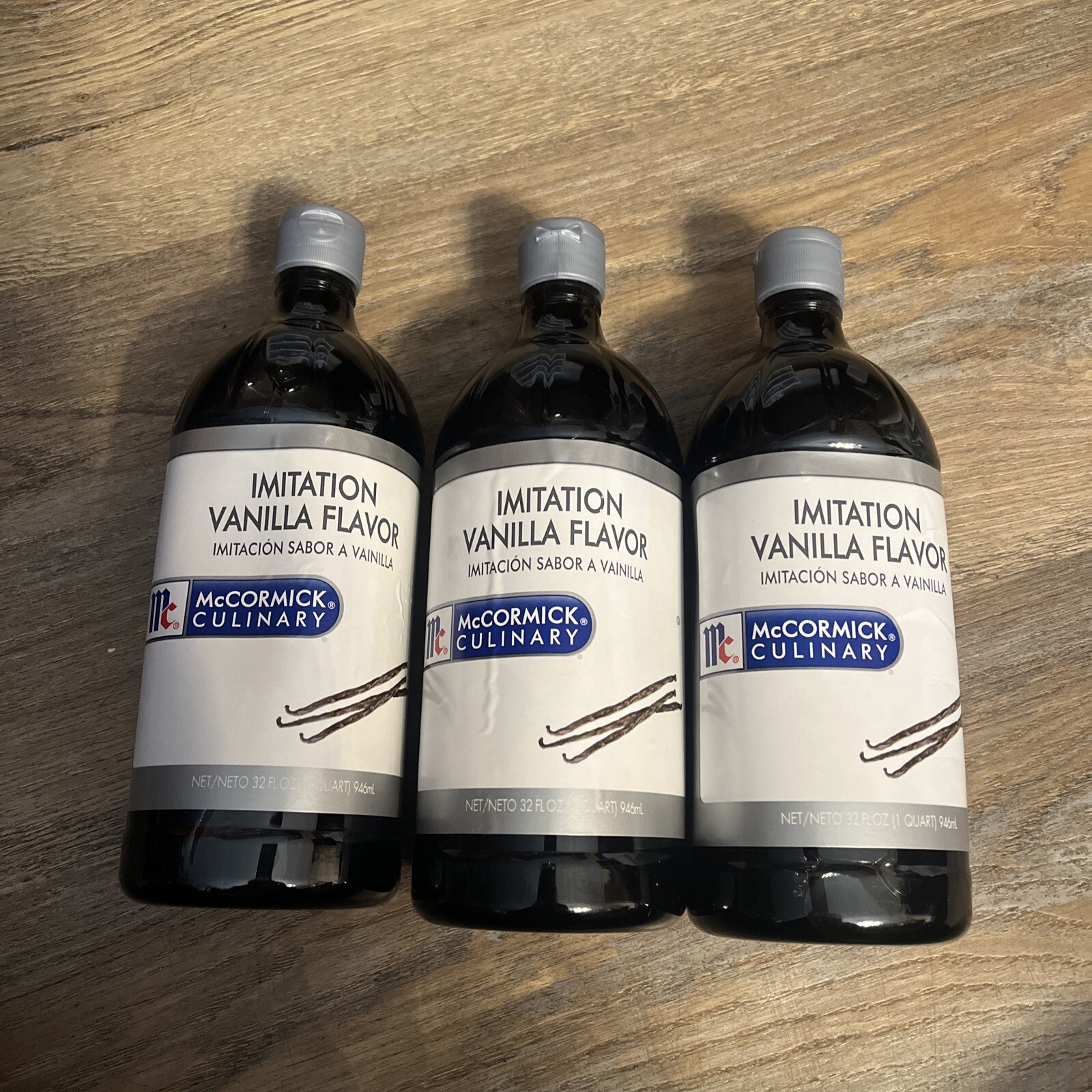X3 Bottles McCormick Culinary Imitation Vanilla Flavor 32oz EA 04/11/2027