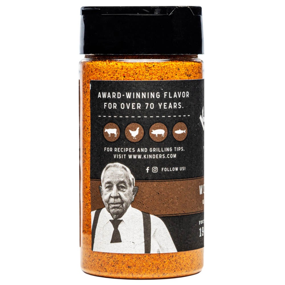 Kinder’s Woodfired Garlic Seasoning for Beef Poultry Pork Seafood 6 Oz Bottle