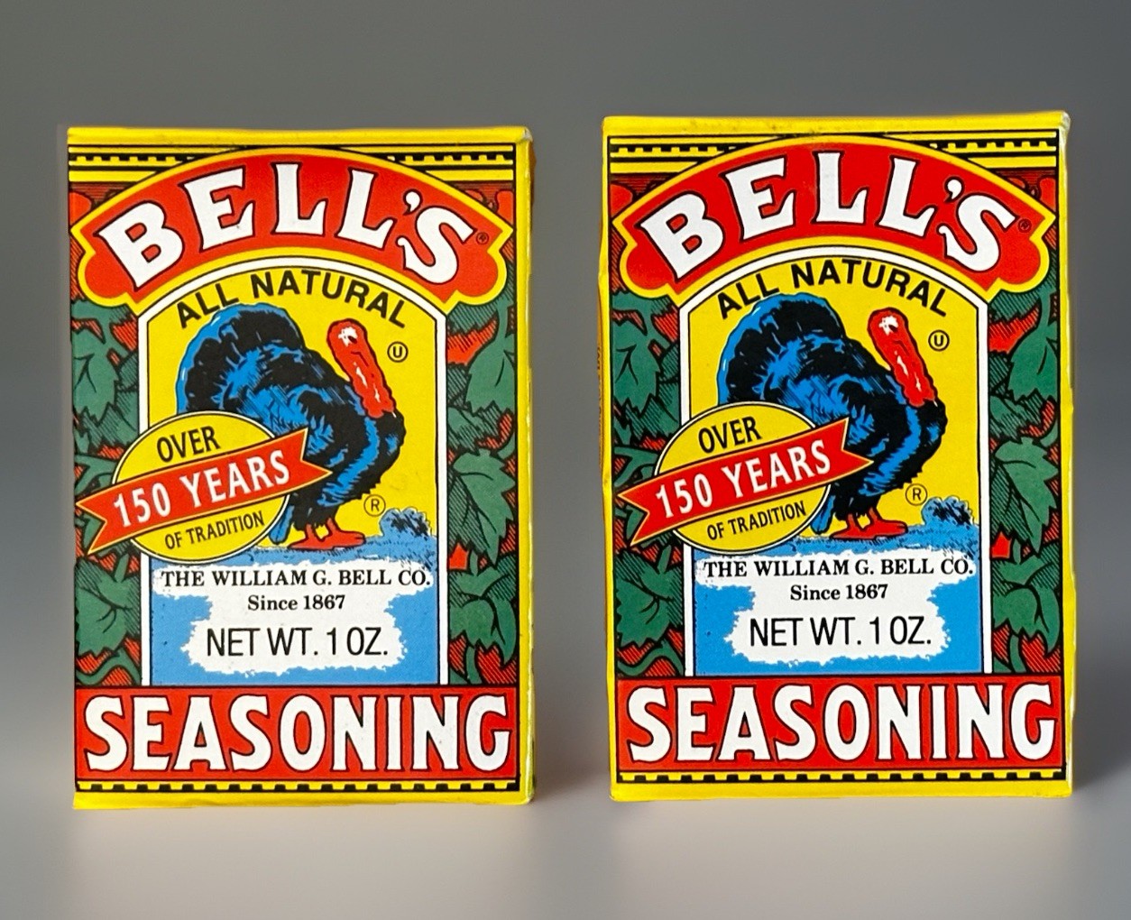 Bell’s All Natural Seasoning Classic Poultry Fish Pork (Lot of 2) 1 oz 07AUG2027