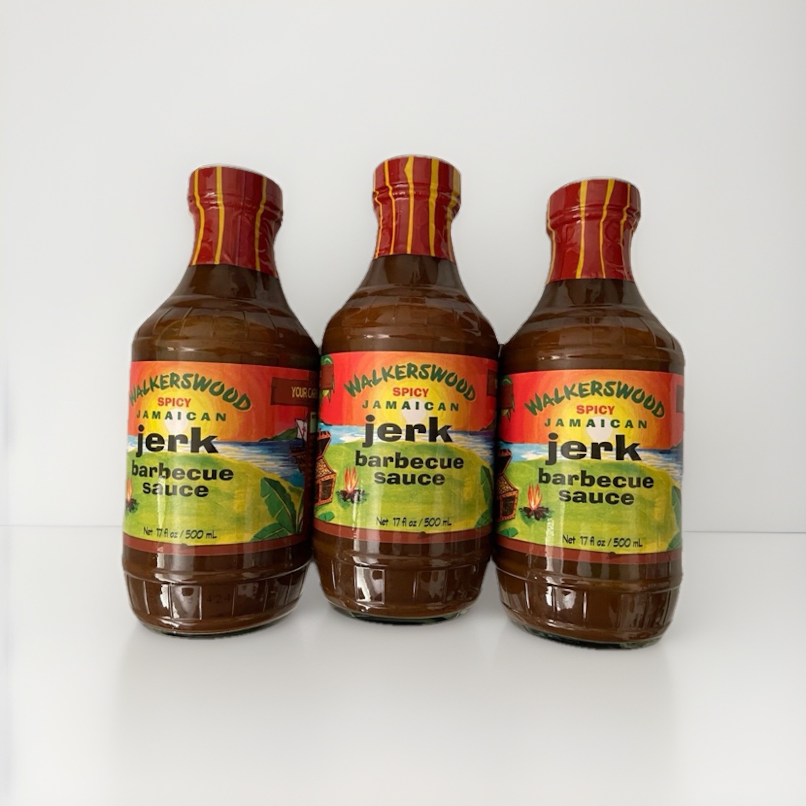 Walkerswood Spicy Jamaican Jerk Barbecue BBQ Sauce 17 oz (Pack of 3) US Based