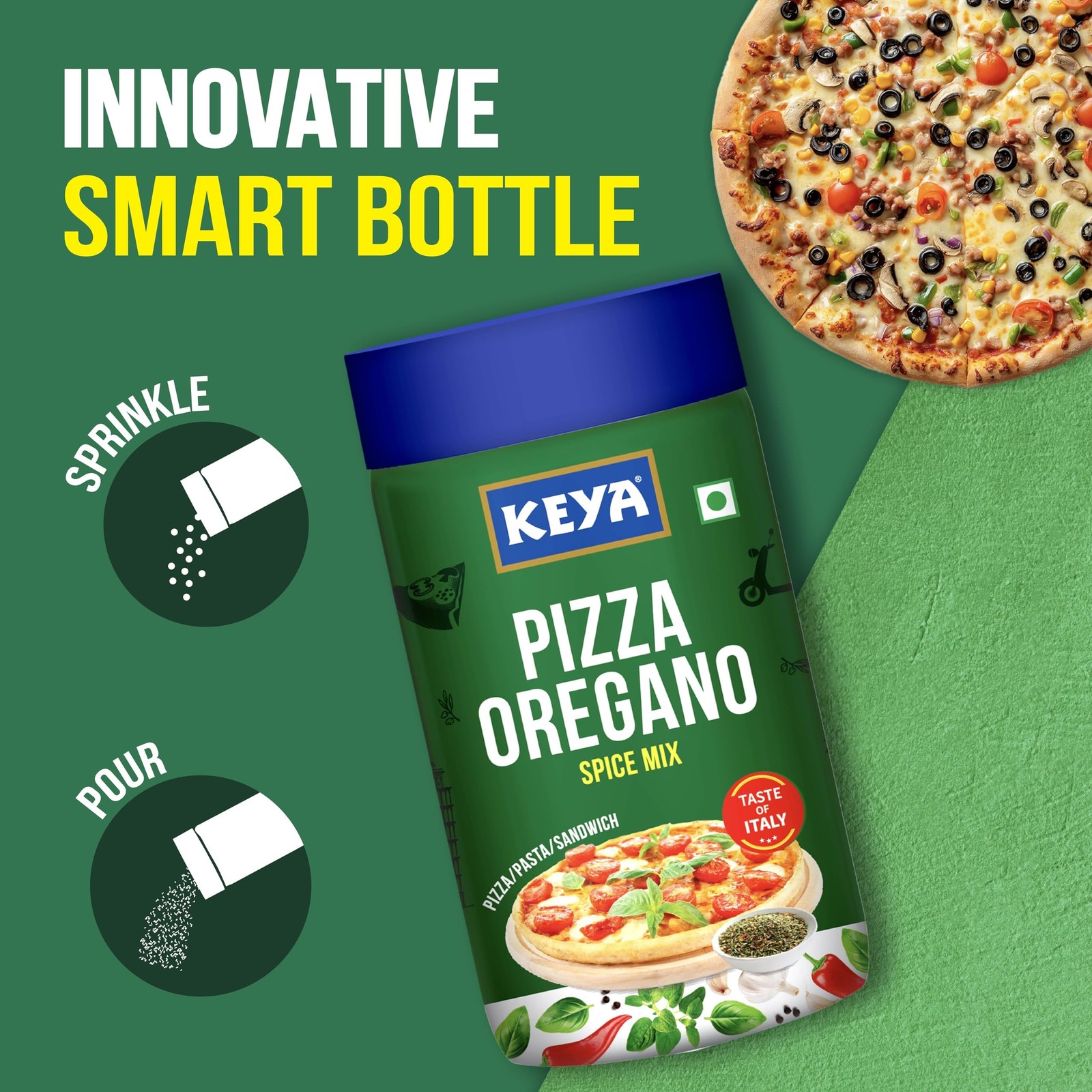 Keya Oregano & Piri Piri Spice Combo | Pizza Pasta Seasoning | Natural 2 Pack