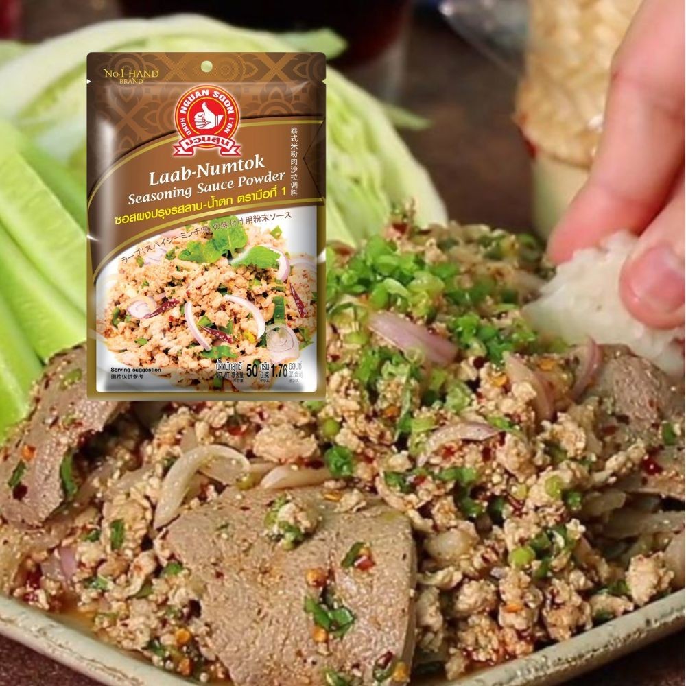 Thai Larb Namtok Seasoning Mix Spicy Food Salad Kit 9 Packs FREE Papaya Salad 3
