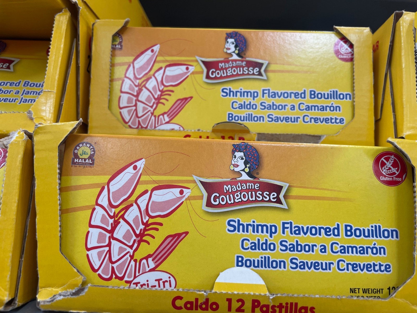 12 Pack Madame Gougousse Shrimp Bouillon Cubes 14.1 oz Each | Shrimp Flavor Soup