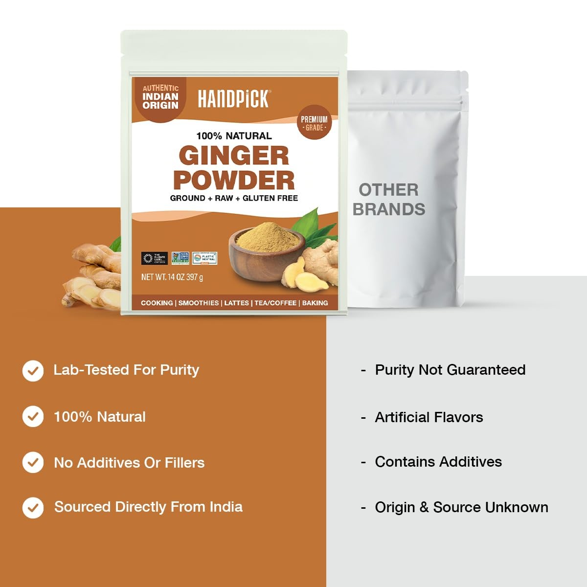 Ginger Powder 14oz – No Additives, Gluten Free, Non GMO, Indian Origin, Resea…