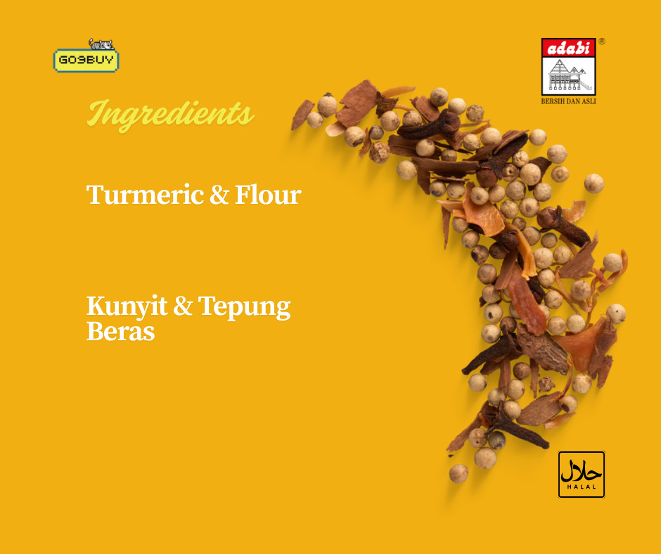 Adabi Turmeric Powder 500g (3 Pack)– Traditional Malaysian Spice – Free Shipping