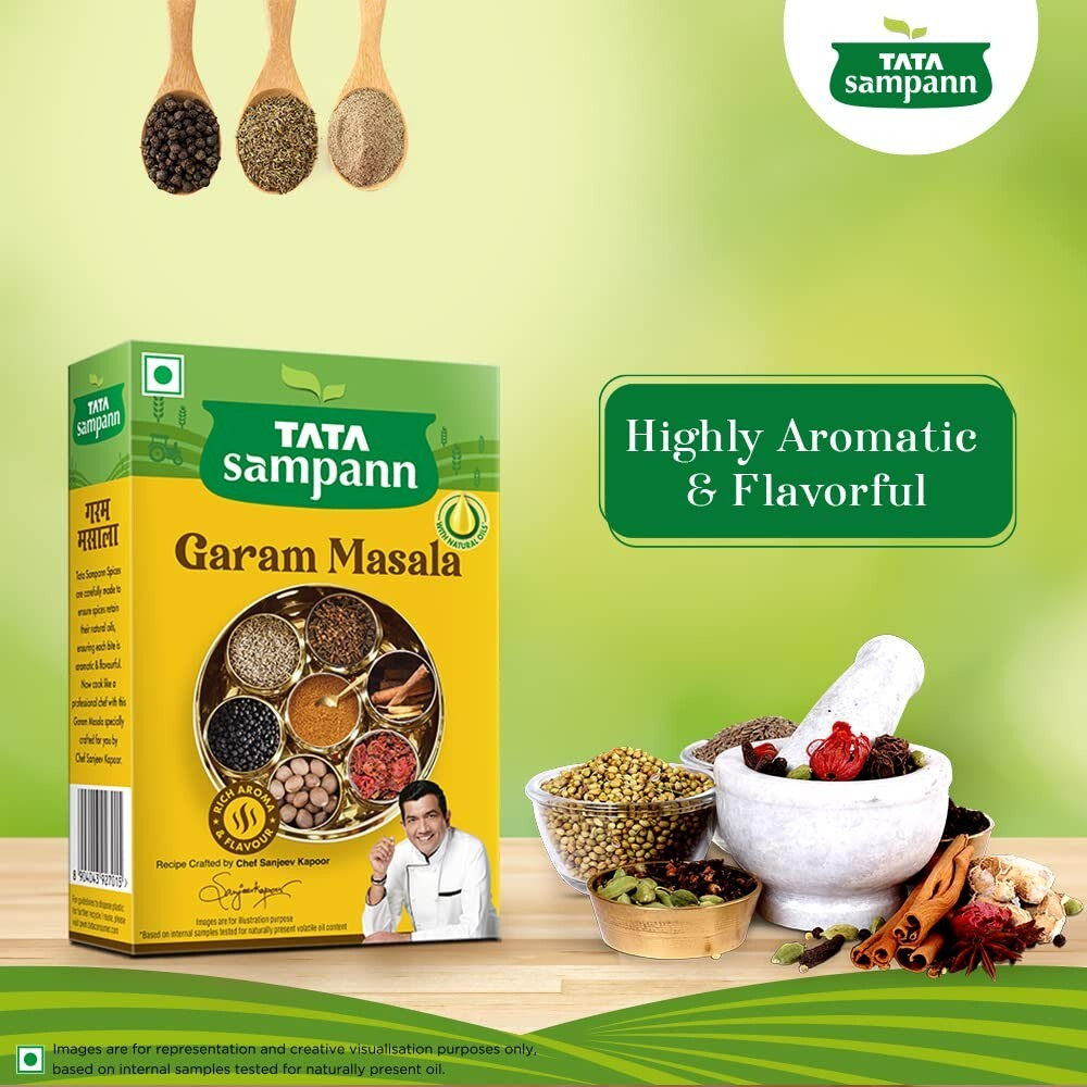 Tata Sampann Garam Masala with Natural Oils 100 grams 3.5 oz pack India Spice