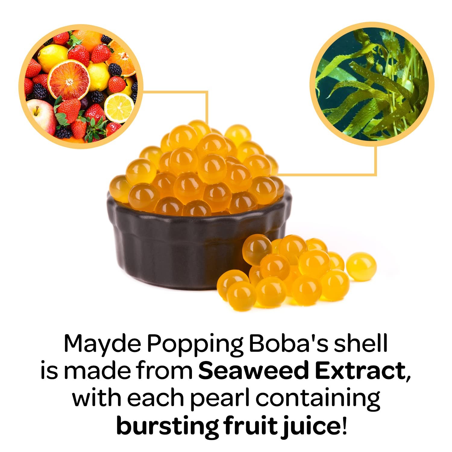 Mayde Popping Boba Pearls, Popping Boba Balls For Drinks, Bubble Fruit Poppin…