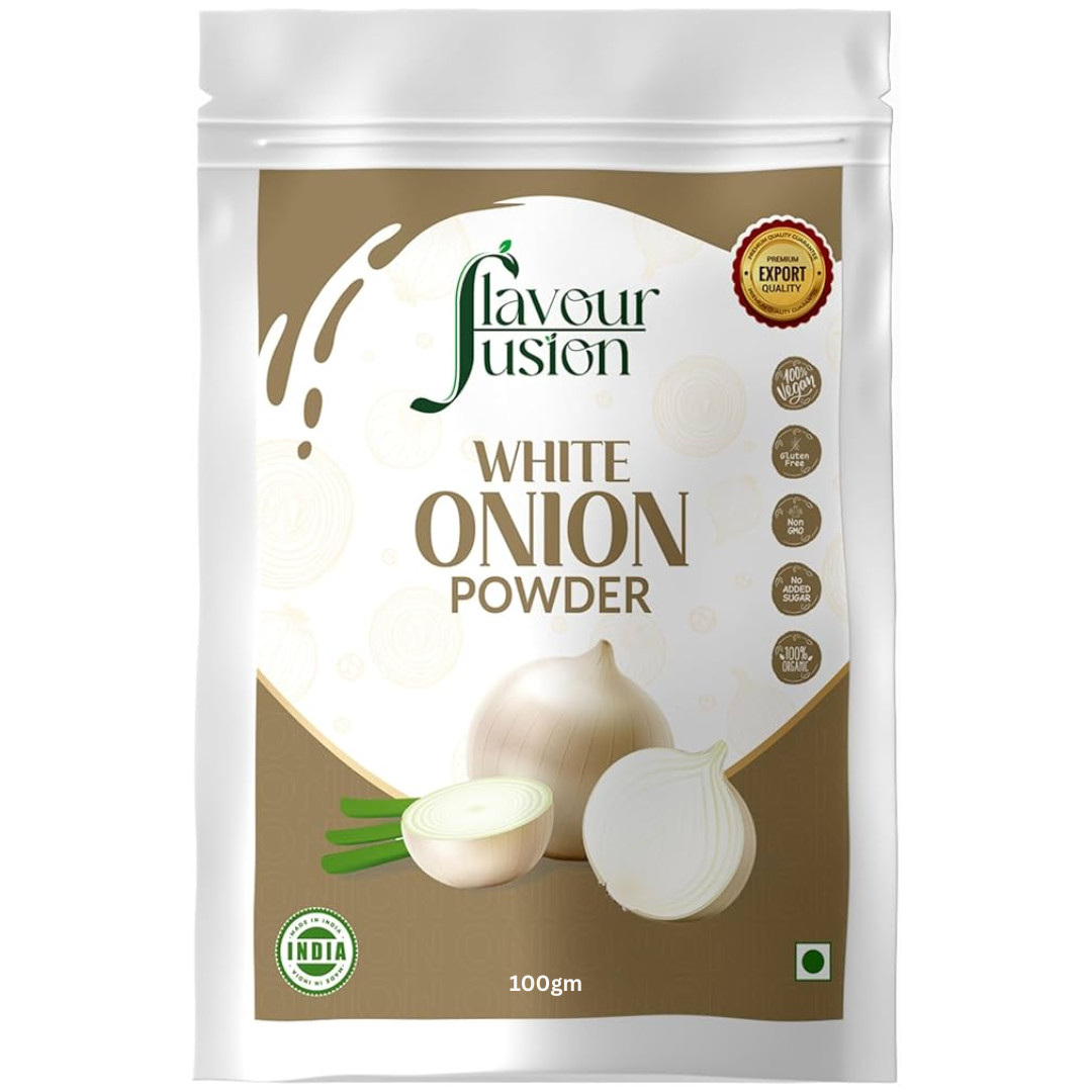 Pure Natural and Refreshing White Onion Powder 100 gm FLAVOUR FUSION