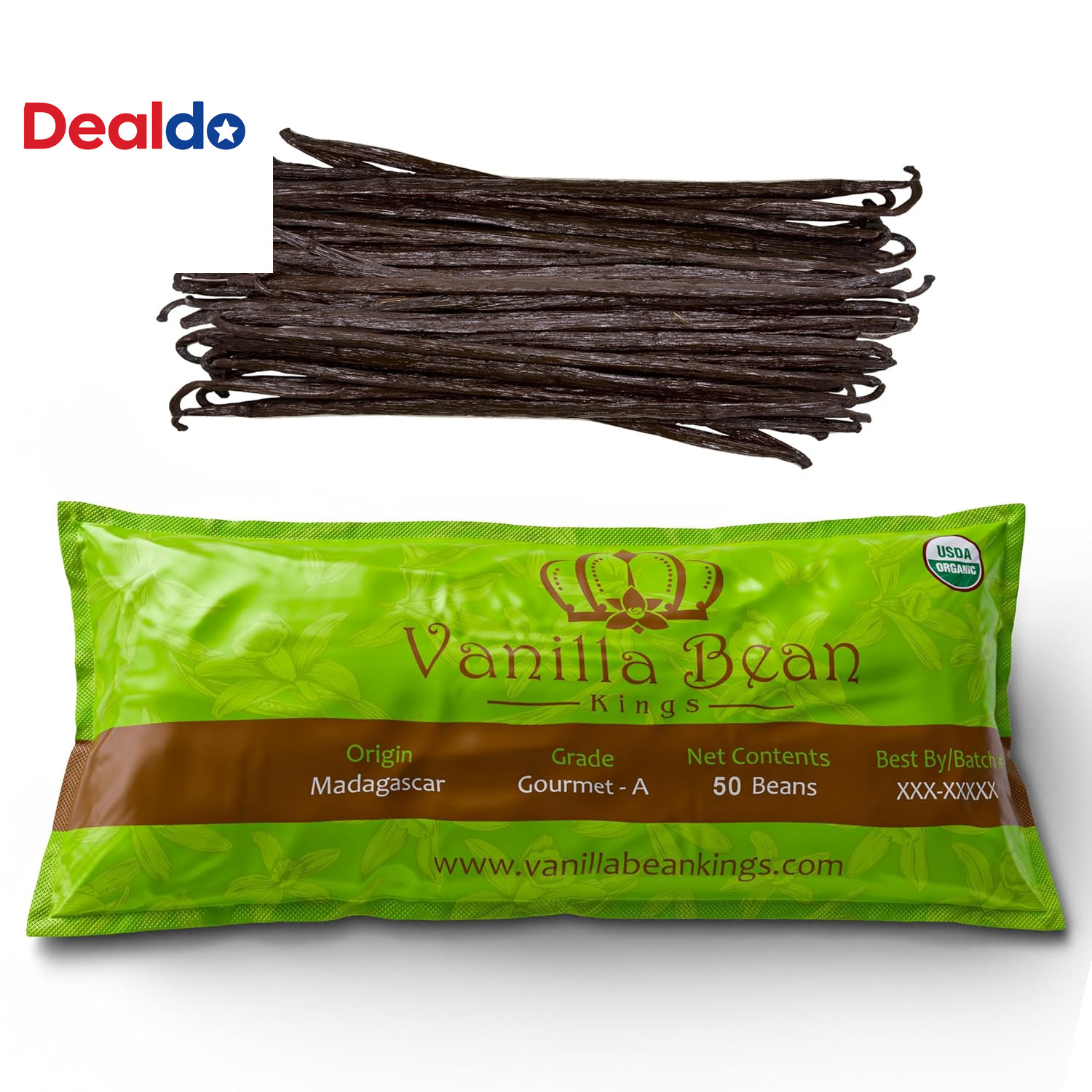 50 Organic Madagascar Vanilla Beans. Whole Grade a Vanilla Pods for Vanilla Extr