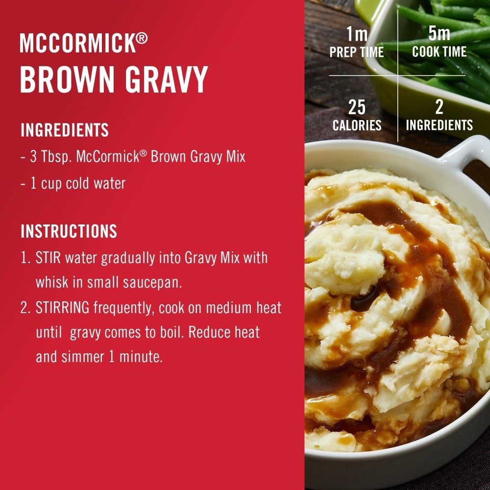 No Artificial Flavors Brown Gravy Seasoning Mix Bottle, 21.0 oz Bottle