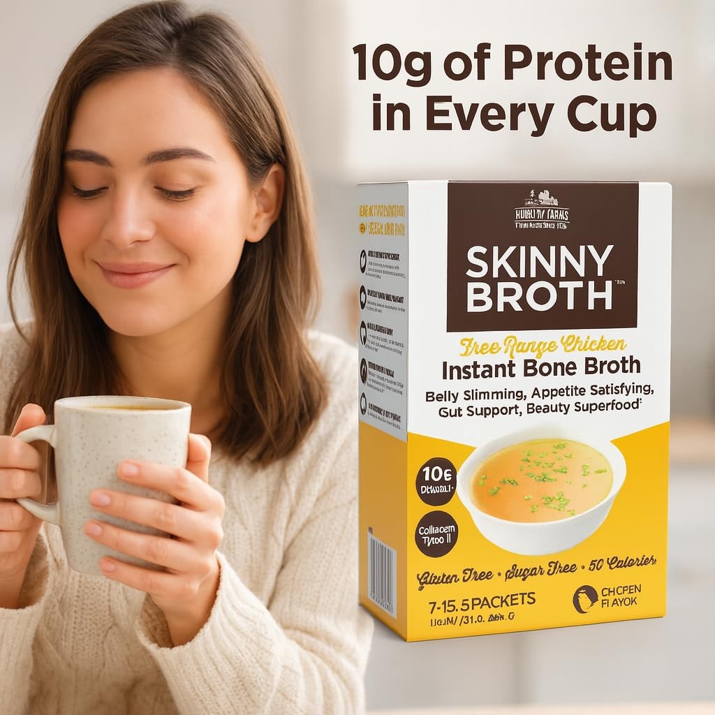 Country Farms Skinny Broth, Instant Chicken Bone Broth, 10G Protein, Collagen…