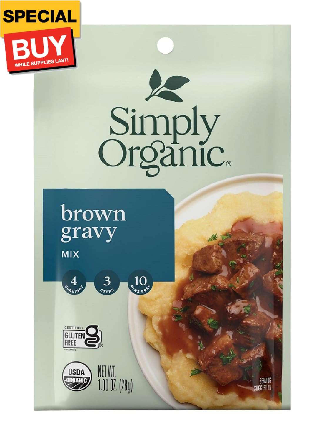 Brown Gravy Seasoning Mix, 1-Ounce 12 Pack, Old Fashioned Brown Gravy With Beef