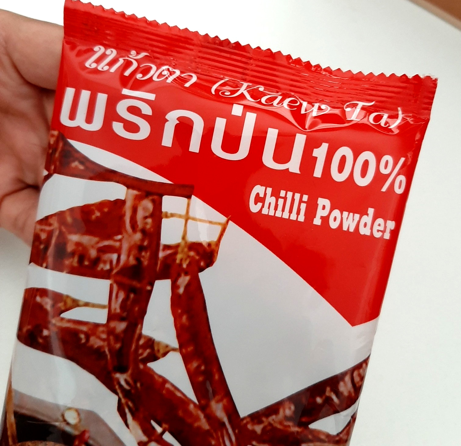 Chilli powder spice seasoning Thai organic Kaew Ta red reaper hot set 60g. x6