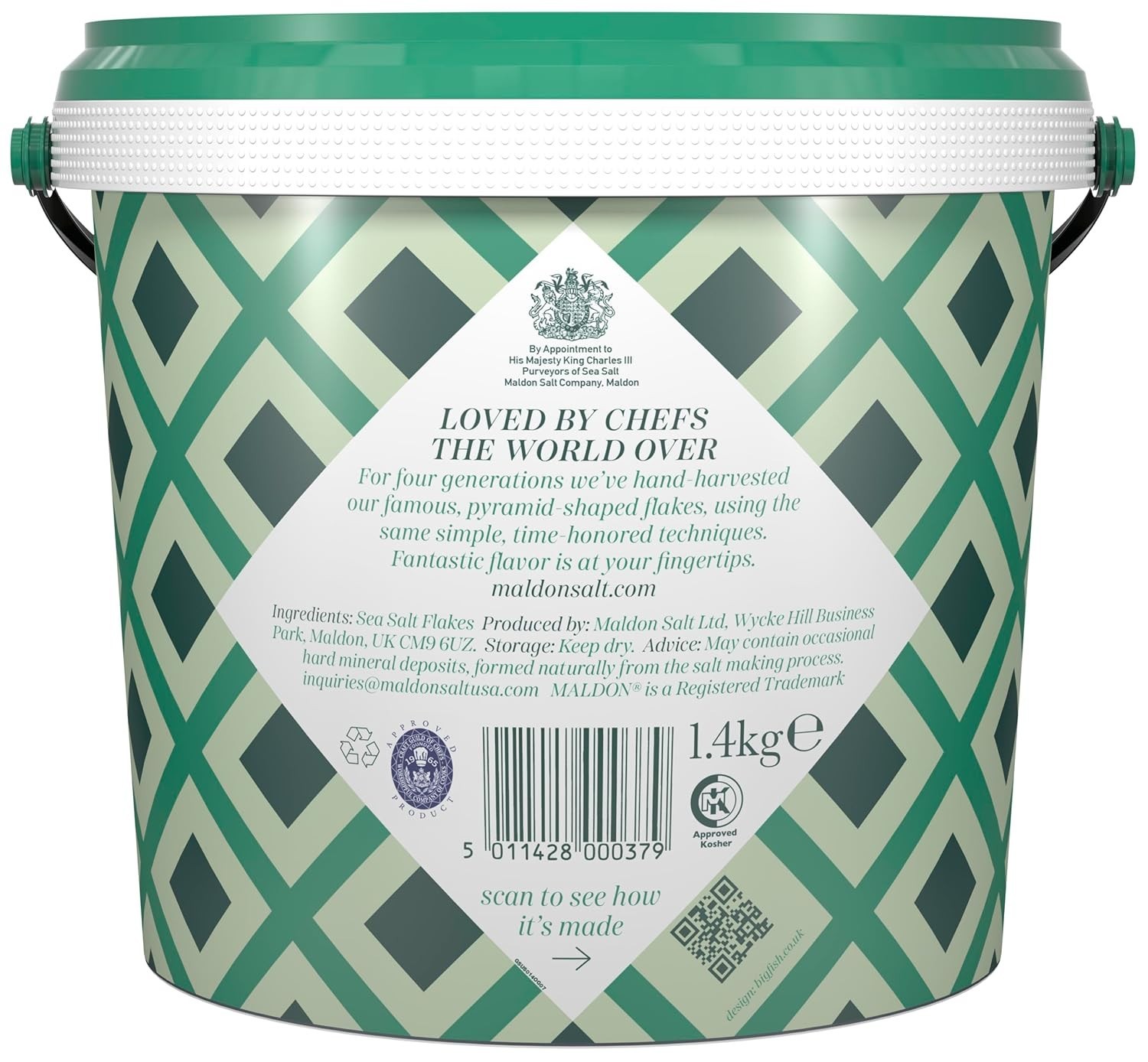 Maldon Sea Salt Flakes Tub 49.4 oz – Heritage Pyramid Crystals for Flavor Boost