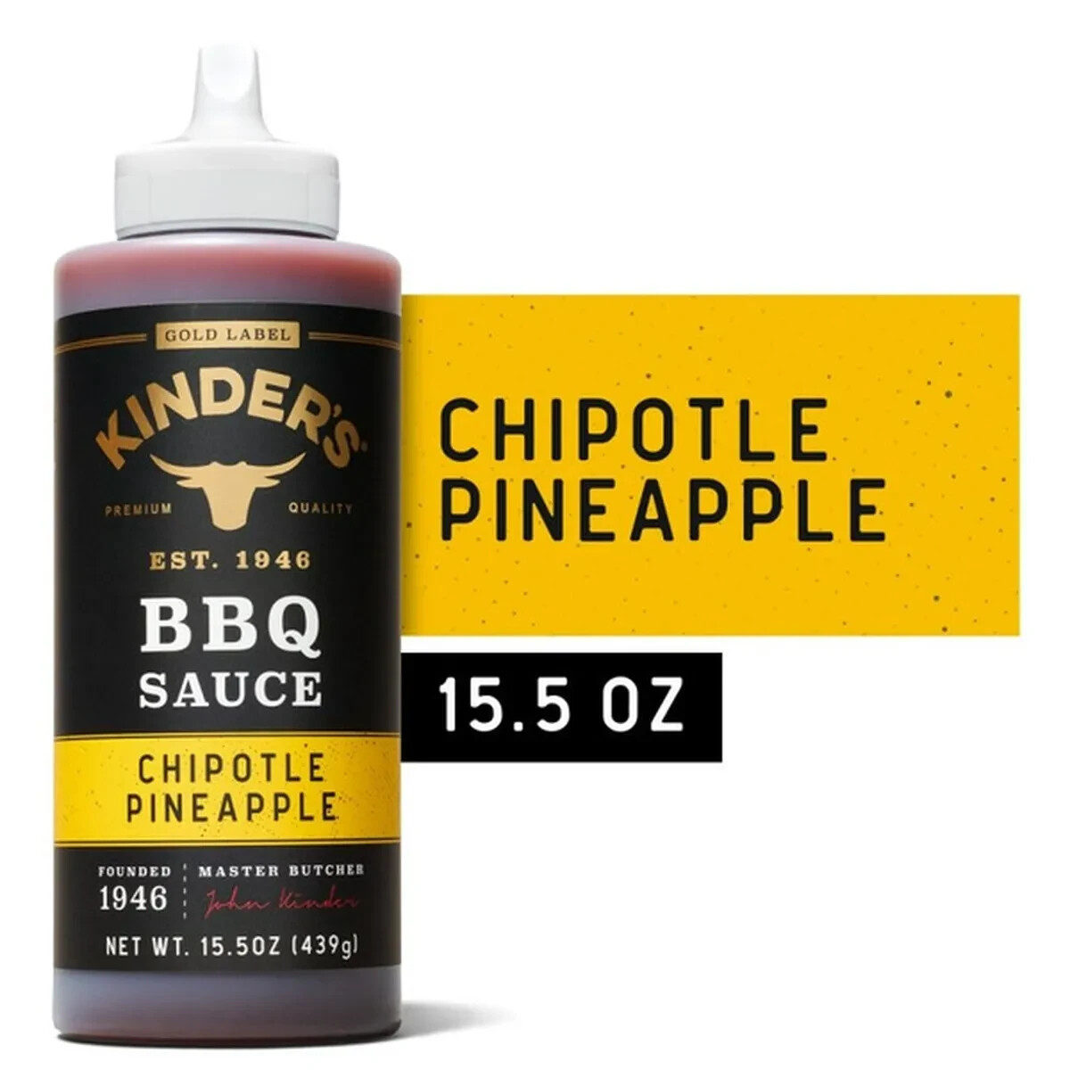 Kinder’s® Chipotle Pineapple BBQ Sauce, Marinade, Glaze & Dip 15.5 oz (2 Pack)