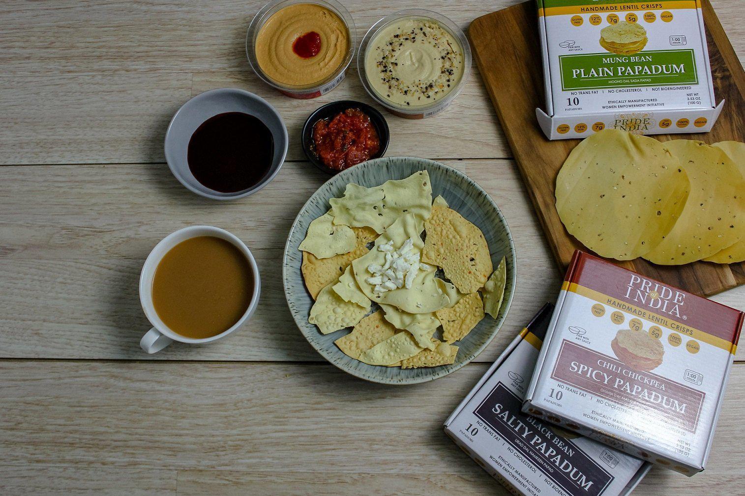 PRIDE OF INDIA Salty Black Bean Namkeen Papadum Lentil Crisp
