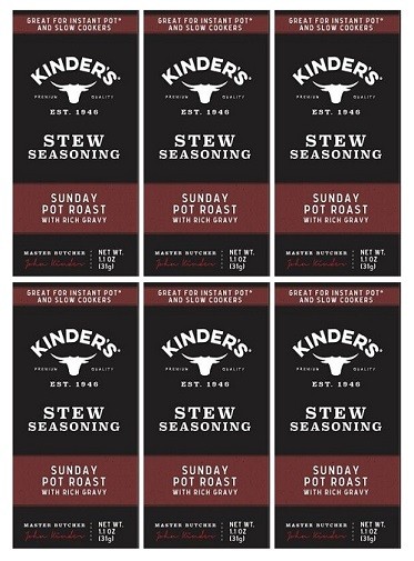 Kinder’s Sunday Pot Roast Stew Seasoning Mix 6 Pack