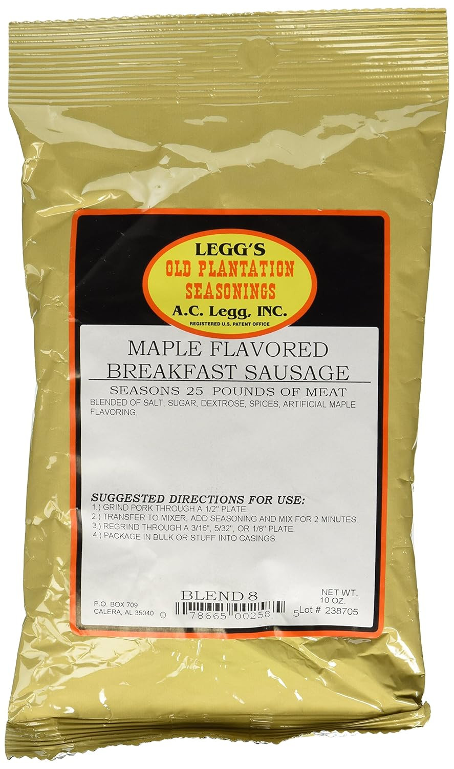 Maple Flavored Breakfast Sausage