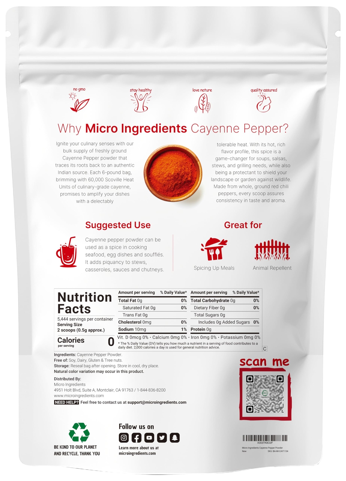 Ground Cayenne Pepper Powder, 6lbs (60,000 SHU Heat) | Premium Source for Spi…