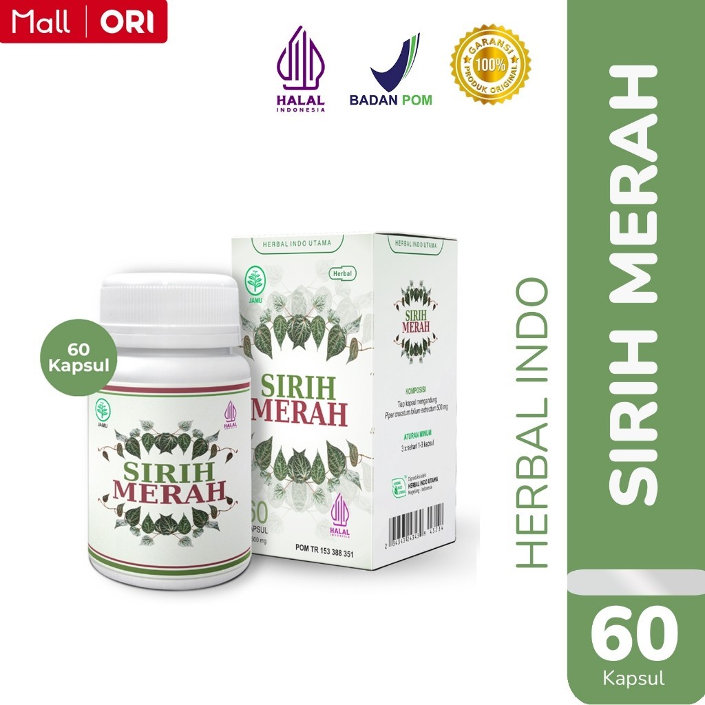 Red Betel Leaf Herbal Capsules 60 Capsules, Botanical Ingredient, Daily Routine