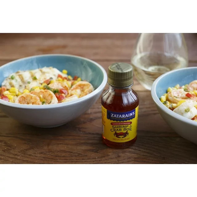 Zatarain’s Liquid Shrimp and Crab Boil (4 Pack) 4 oz Bottles Seafood Seasoning