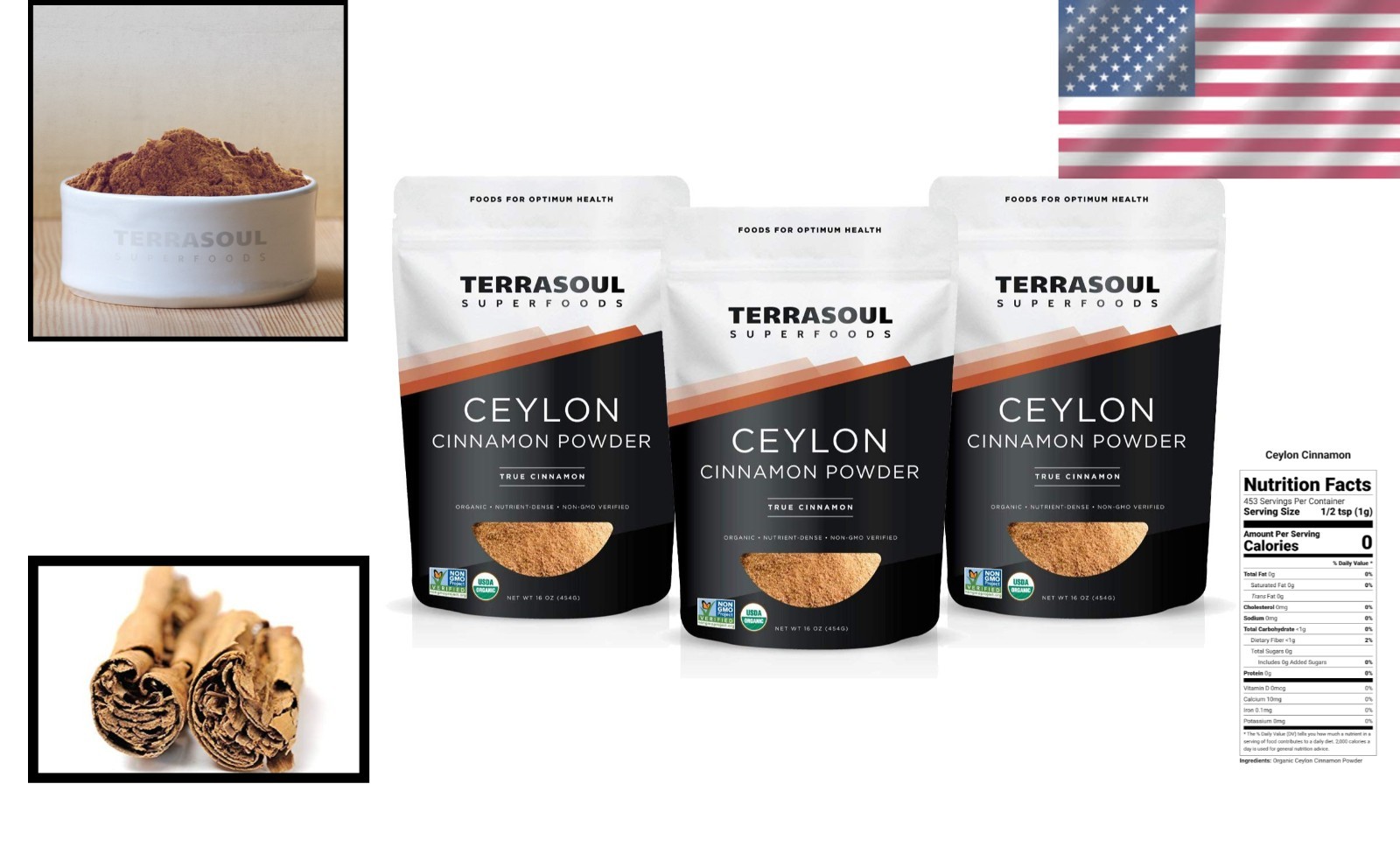 Ceylon Cinnamon Powder, 3 Lbs – Organic & Non-GMO