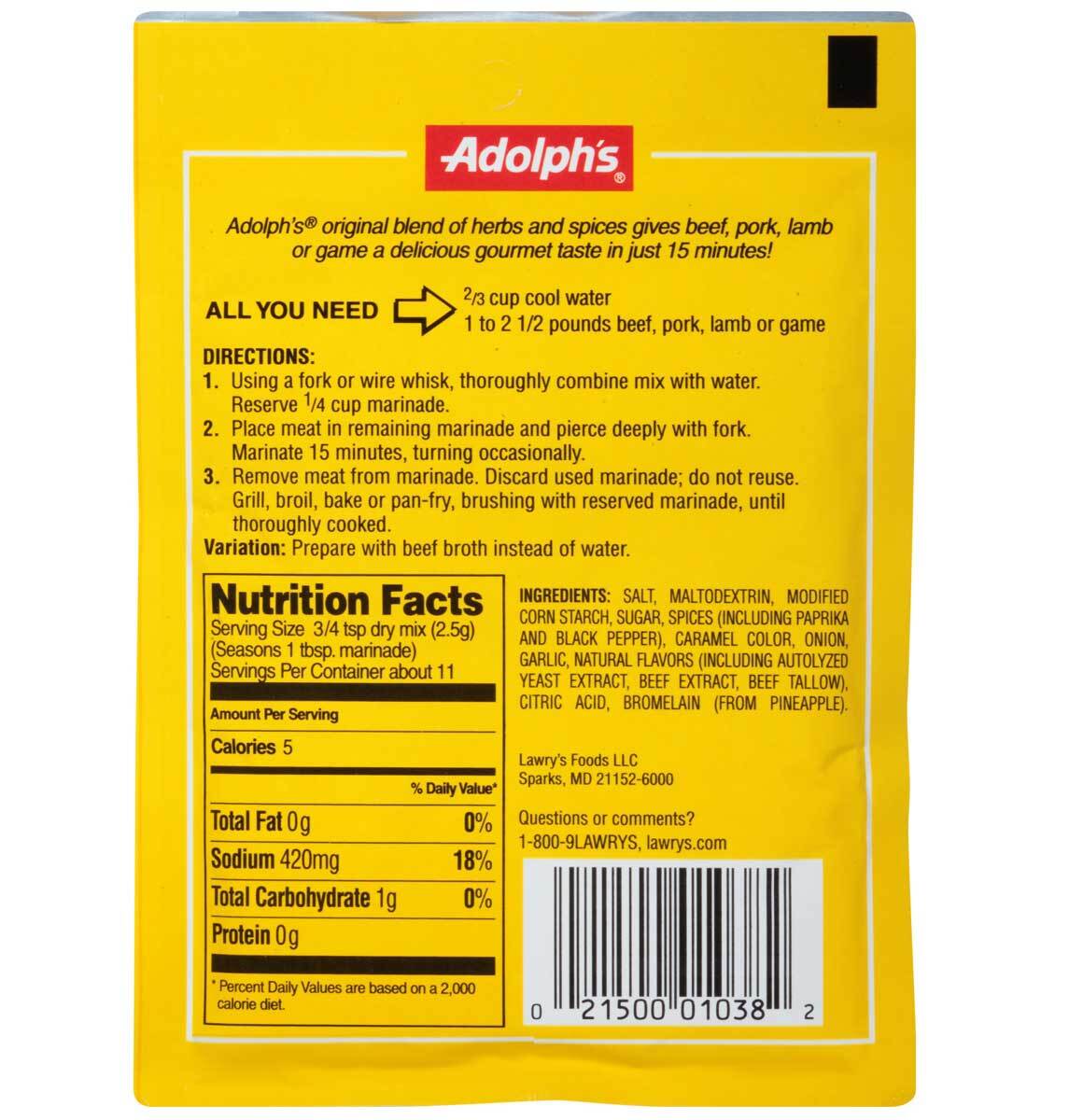 Adolphs Meat Tenderizing Marinade In Minutes Original – 1 Oz – Pack of 2