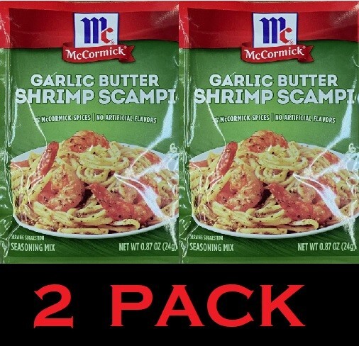 McCormick GARLIC BUTTER SHRIMP SCAMPI Seasoning Sauce Mixes 0.87 oz 2 PACK