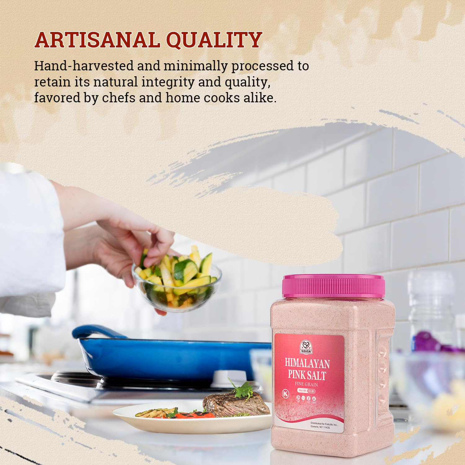 52USA Himalayan Pink Salt Fine, Fine Ground Table and Cooking Salt, 80Oz (5 Poun