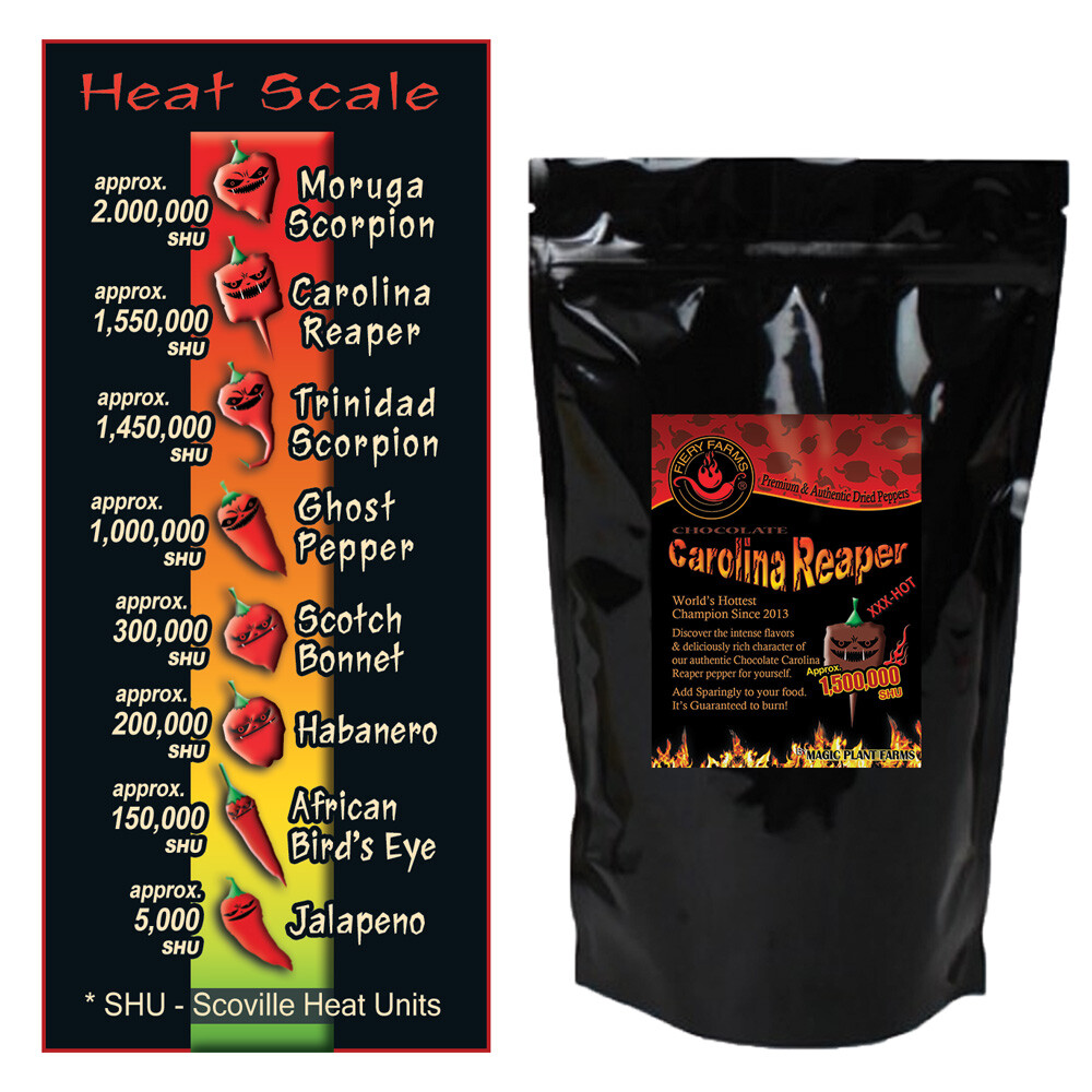 Chocolate Carolina Reaper Ground Chili Pepper Powder – Rare Superhot (5 sizes)