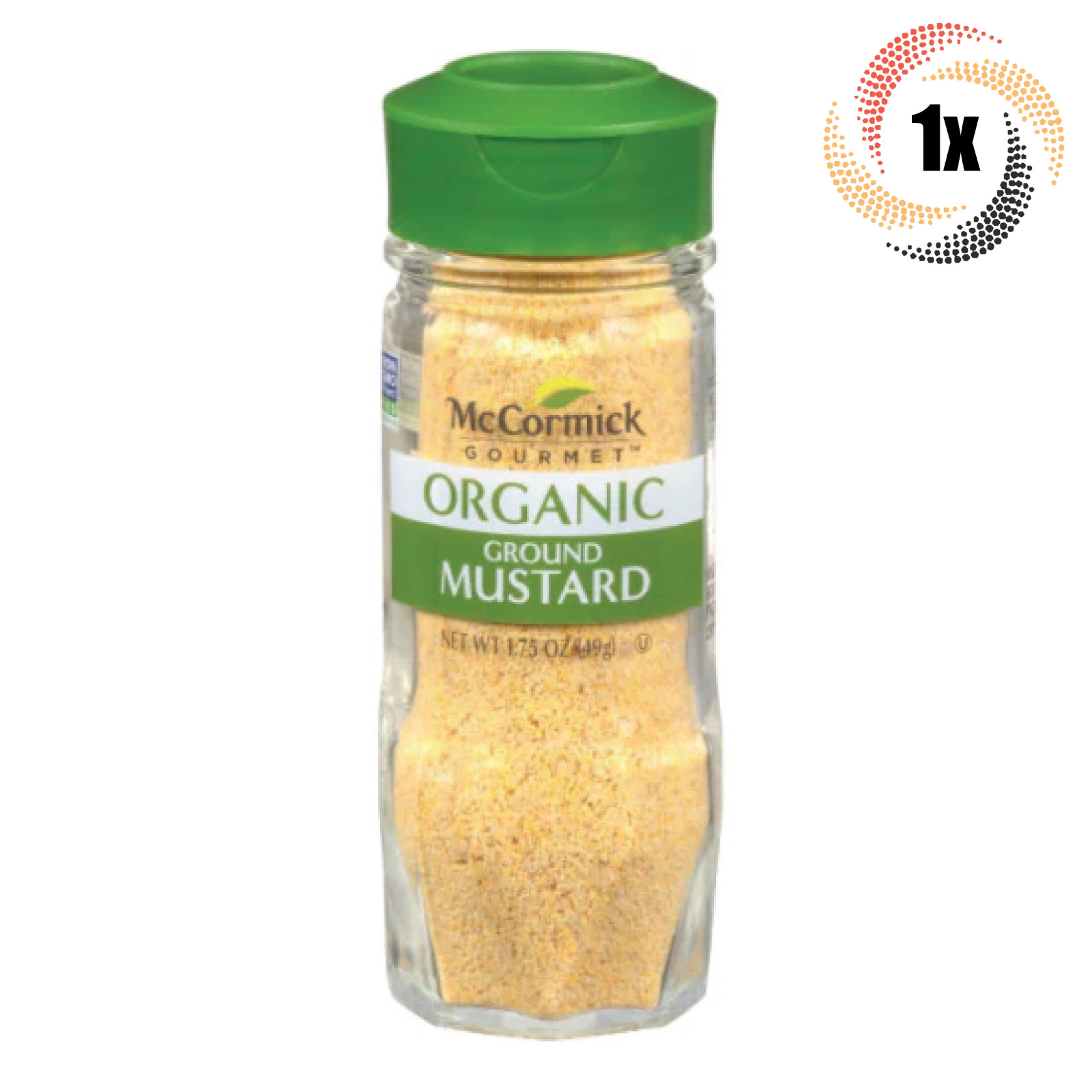 1x Shaker McCormick Gourmet Organic Ground Mustard Seasoning | GMO Free | 1.75oz