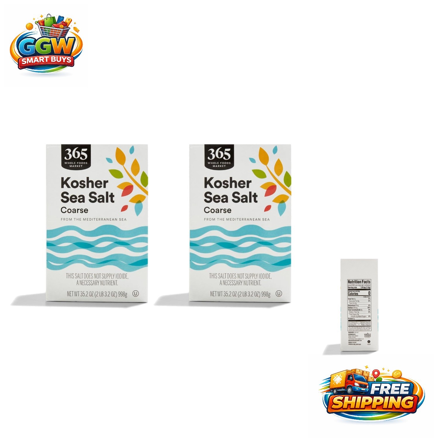 Natural Mediterranean Sea Salt, 35.2 Ounce x2 – Perfect for Cooking & Finishing