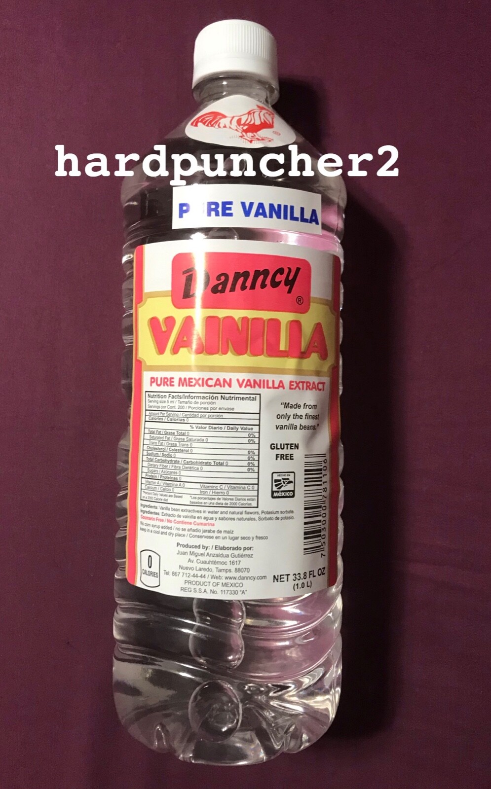 (1) Bottle Danncy Clear Mexican Vanilla 1 Liter