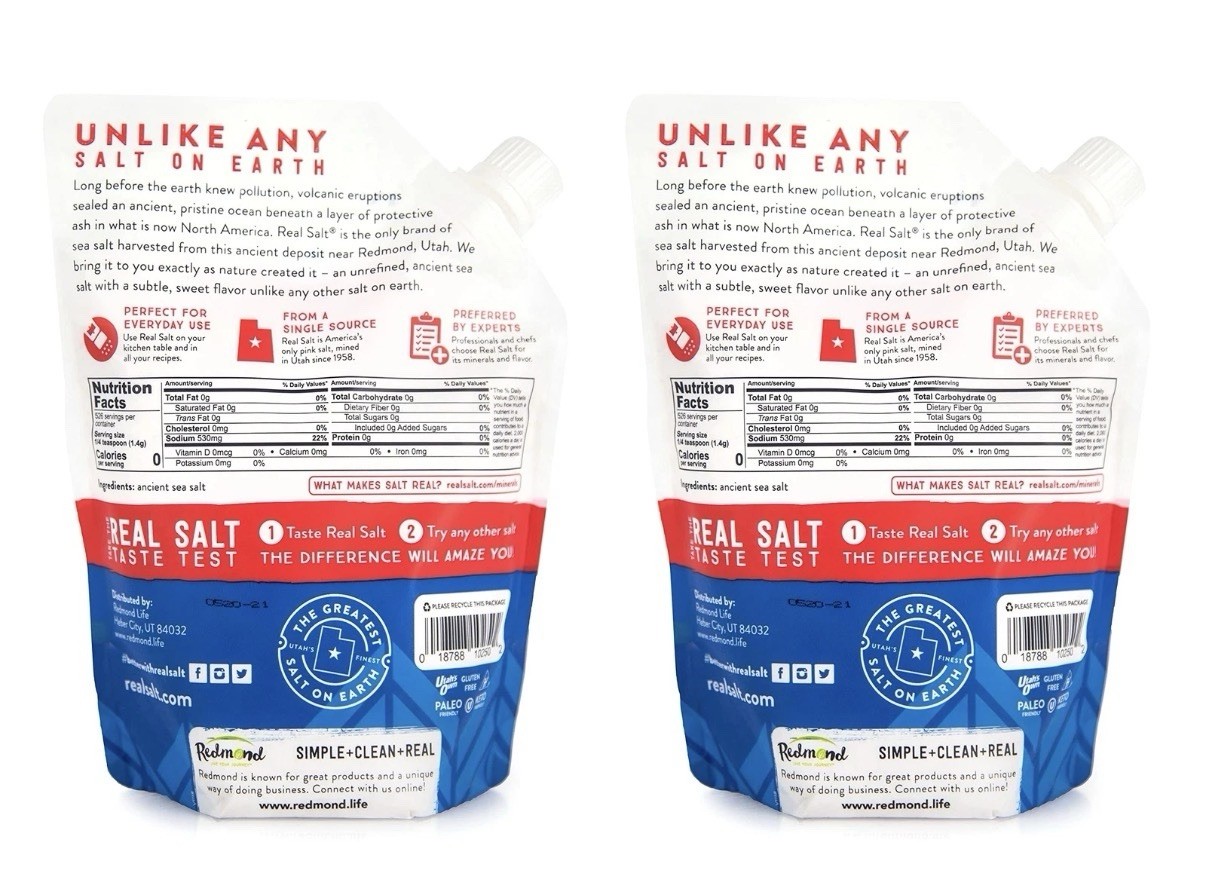 Real Salt Natural Sea Salt Pack of 2 26 Ounce Unrefined Trace Minerals