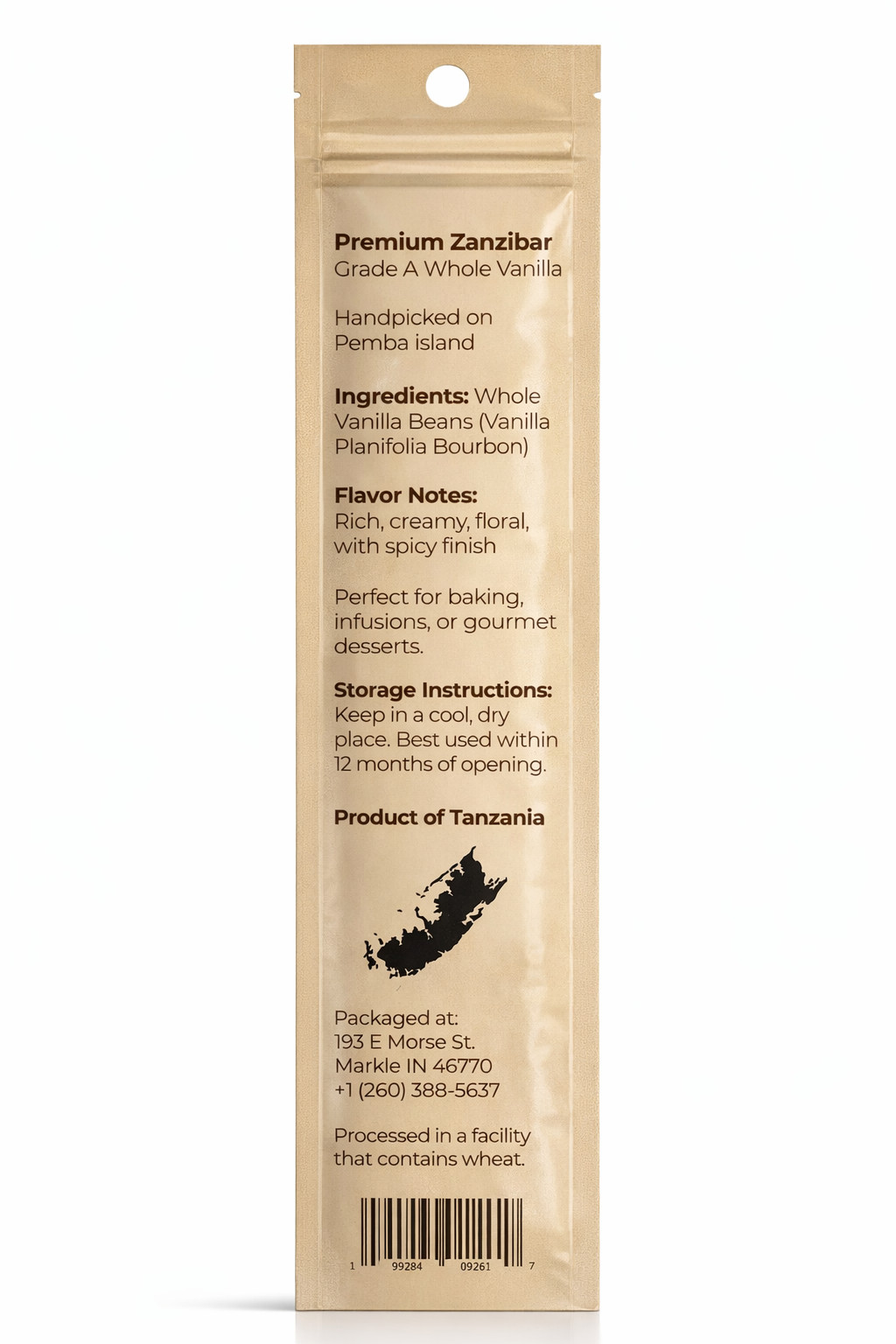 2x Premium Whole Grade A Vanilla Beans Zanzibar Tanzania – Zanzanilla (.25oz) 6g