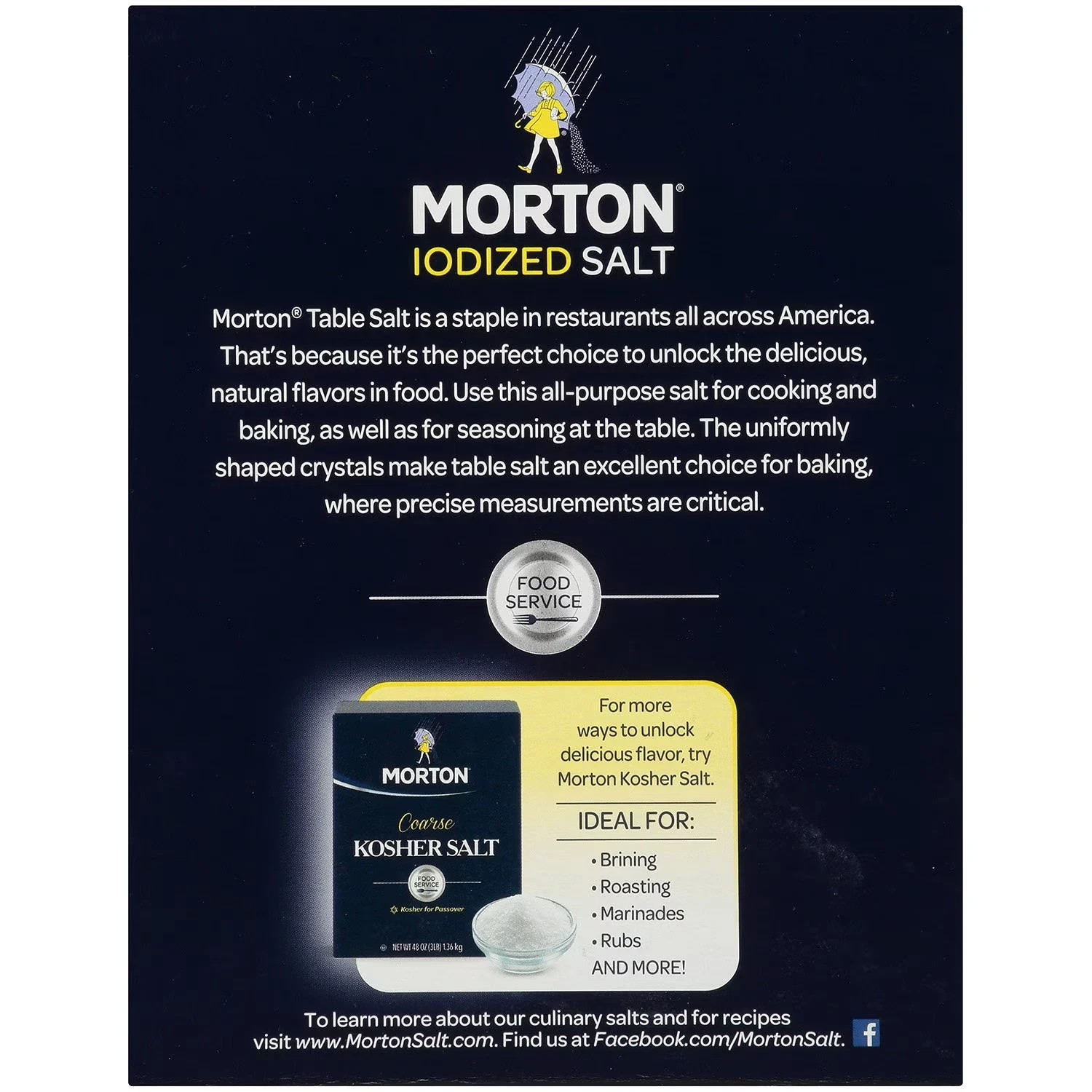 Morton Iodized Salt 64 oz 2 Pack Table Salt Free Shipping