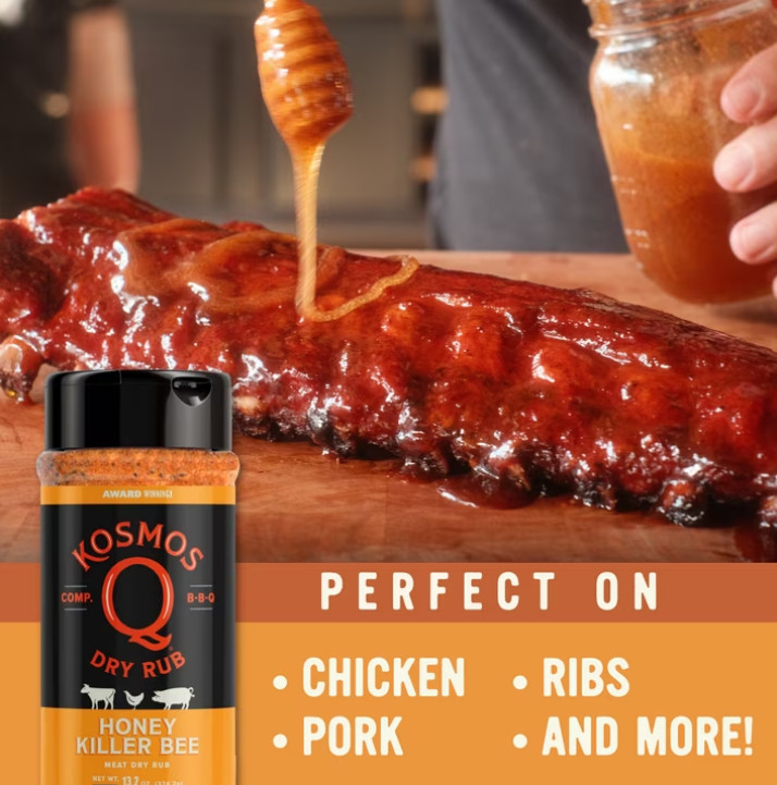 Kosmos Q Honey Killer Bee Dry BBQ Rub and Seasonings, 13.2 oz