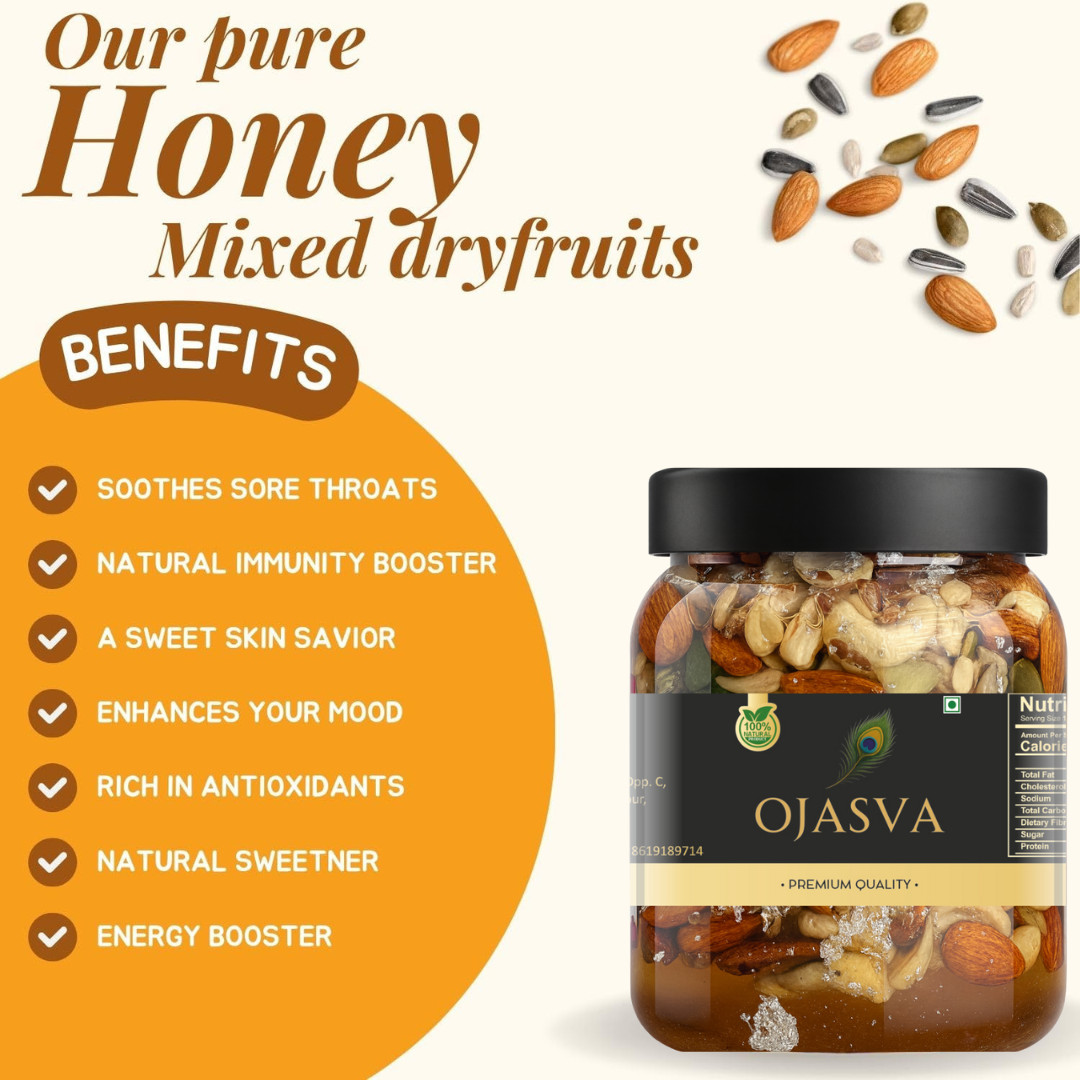 Organic Honey Roasted Nut Mix Healthy Dry Fruits Seeds Snack Protein Rich