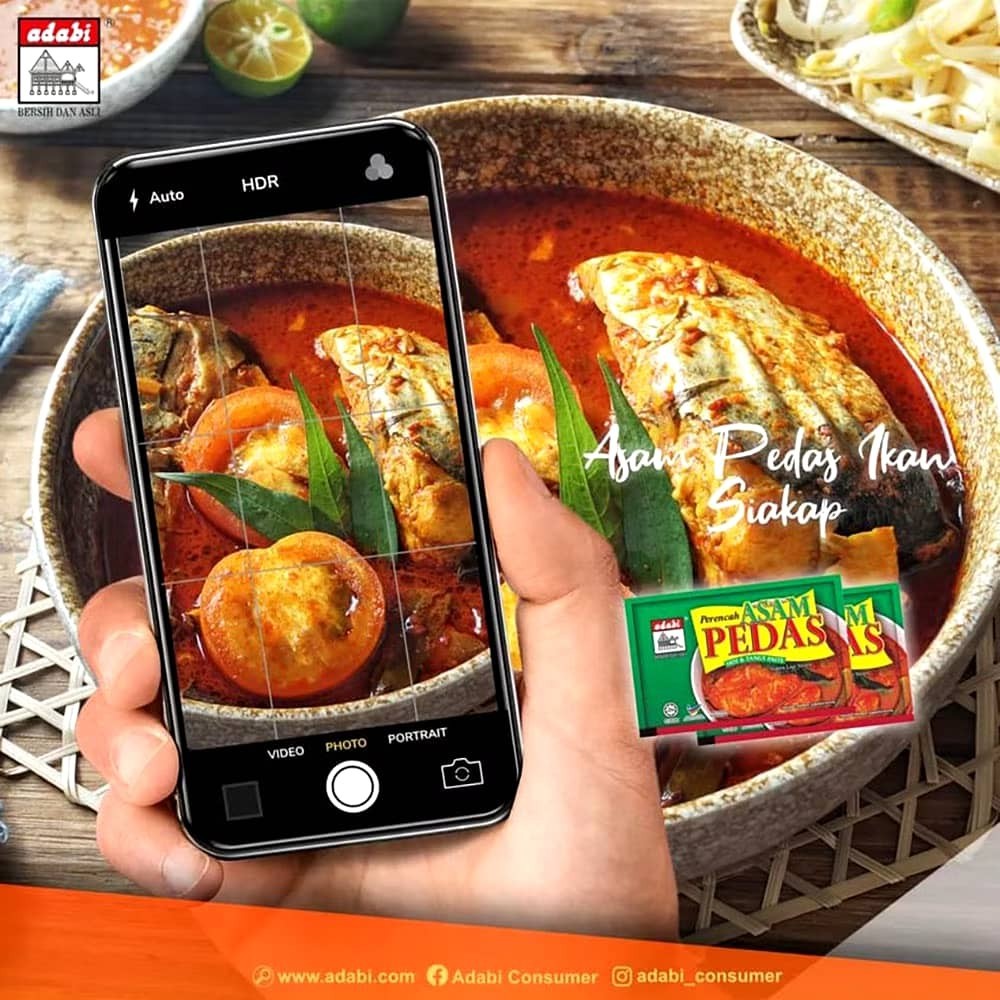 5 Packs X 70G  Adabi Hot & Tangy Paste Asam Pedas Halal FREE SHIPPING