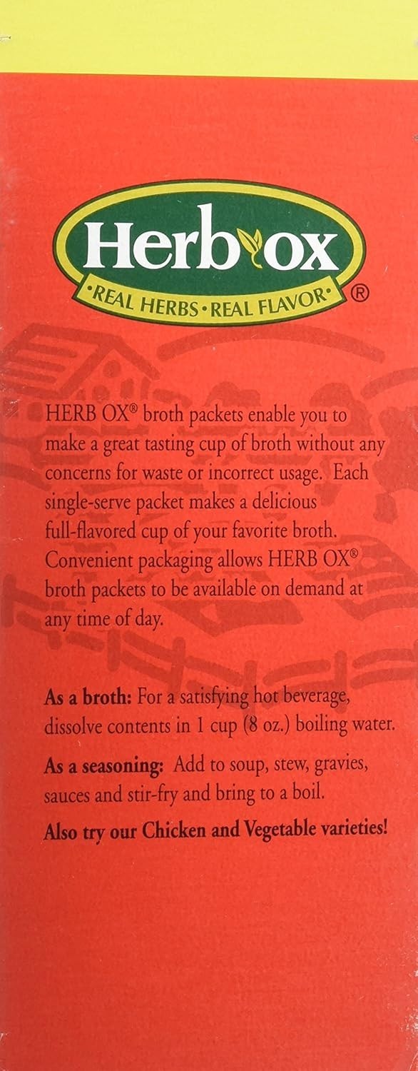 Granulated Herb Ox Beef Bouillon, Sodium-Free, 50 Packets for Flavorful Cooking
