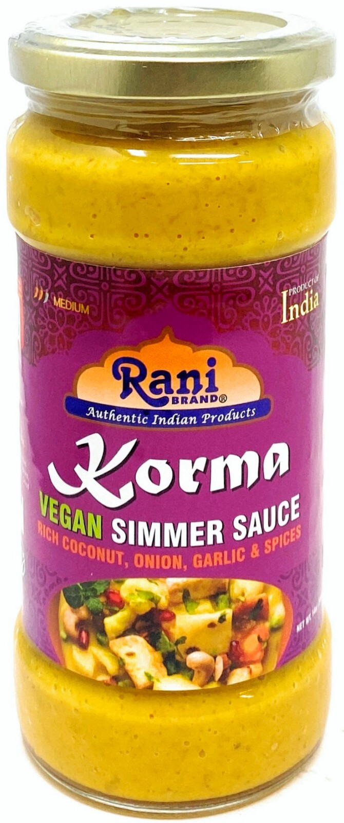 Rani Korma Curry Vegan Simmer Sauce 14oz (400g) Glass Jar