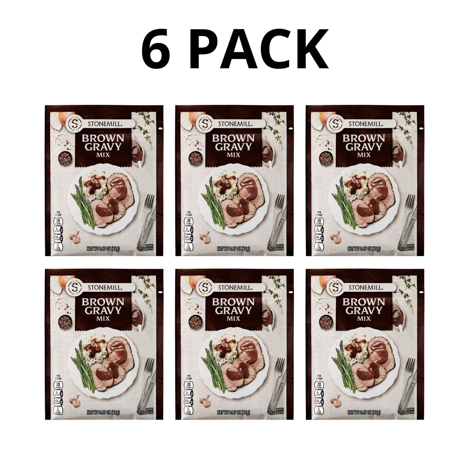 Stonemill Brown Gravy Mix, 0.87 oz – 6 Pack