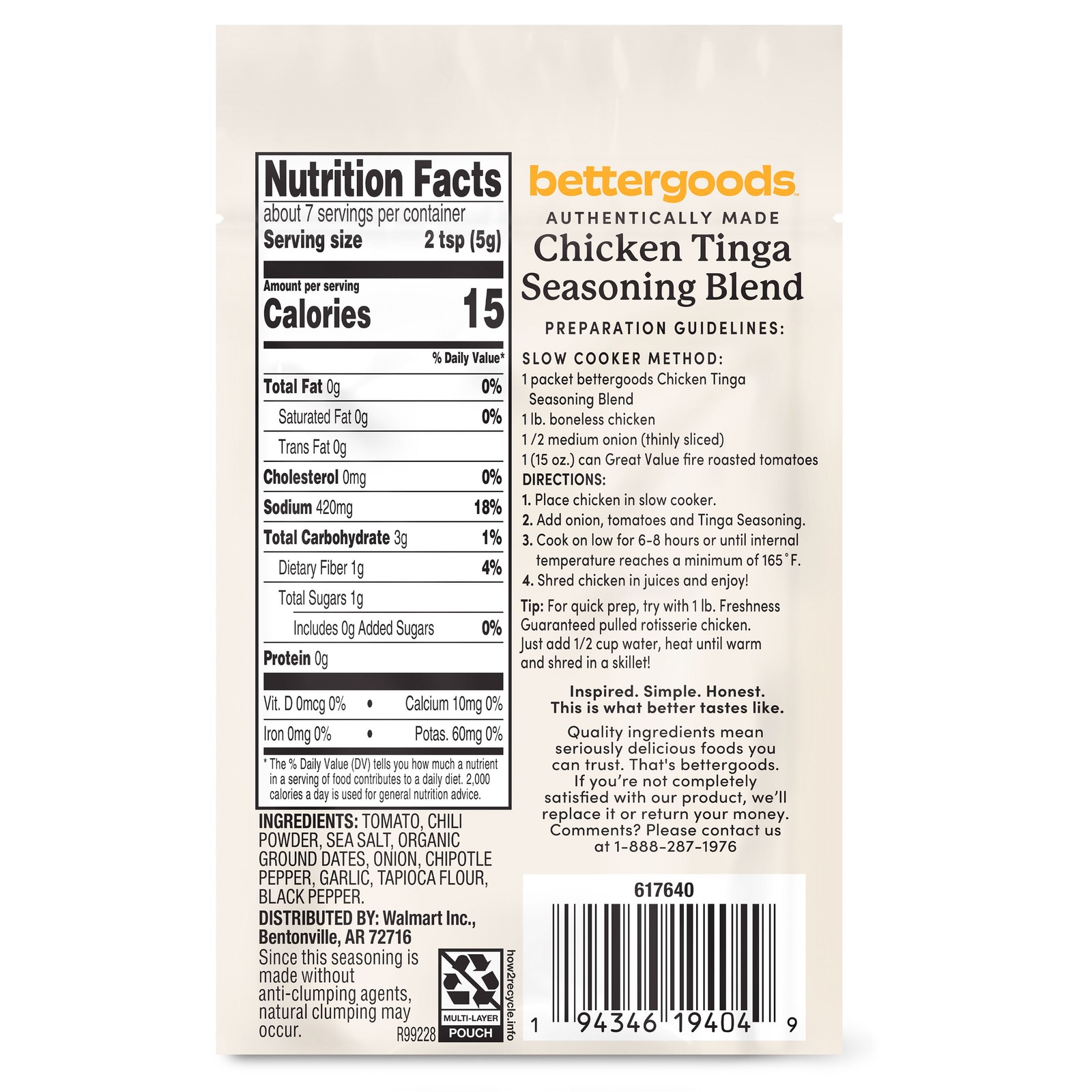 (6 pack) bettergoods Chicken Tinga Seasoning Blend, 1.3 oz