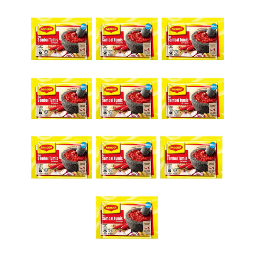 10 Packs 30g MAGGI SAMBAL TUMIS Spicy Universal Use Chili Paste Easy Cook Malay