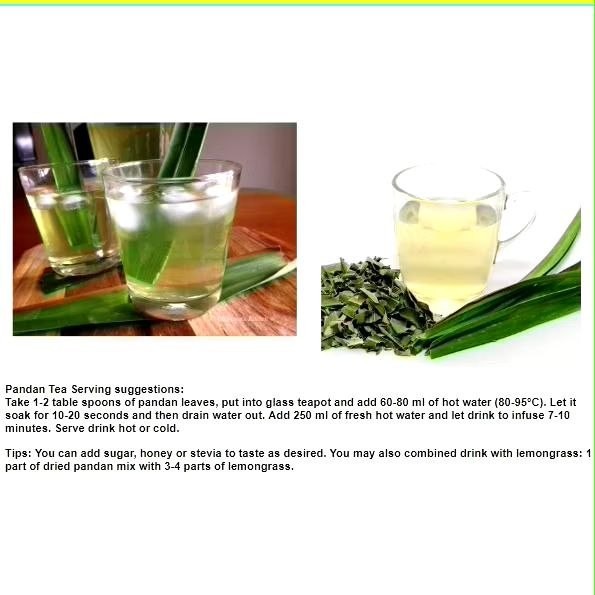 Organic Dried Pandan Leaves Nature Aroma for Herbal Drinks Baking Dessert