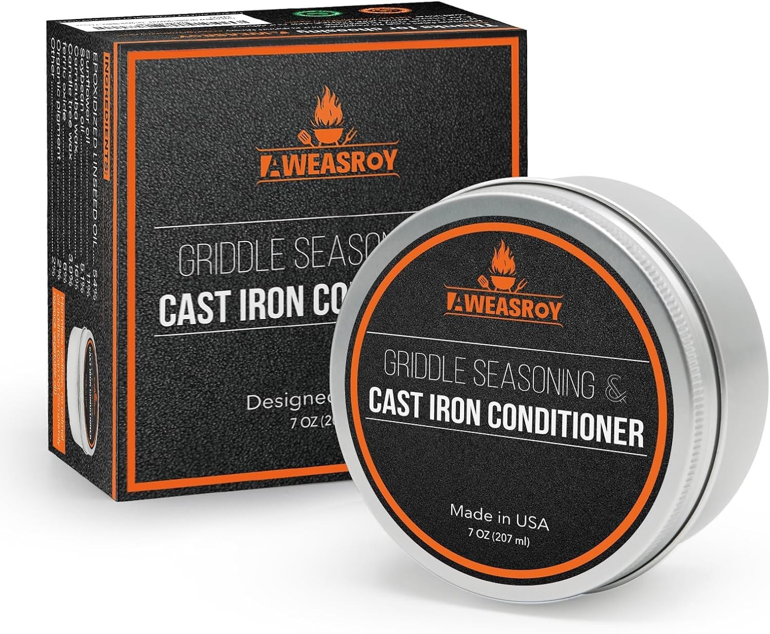 Versatile Griddle Seasoning – 7 Oz Food-Grade Wax for Cast Iron & Carbon Steel