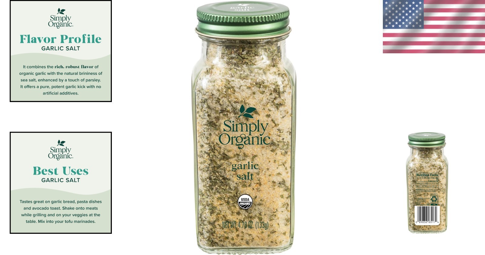 Organic Garlic Salt Blend, 4.7 oz | Elevate Your Savory Dishes Elegantly