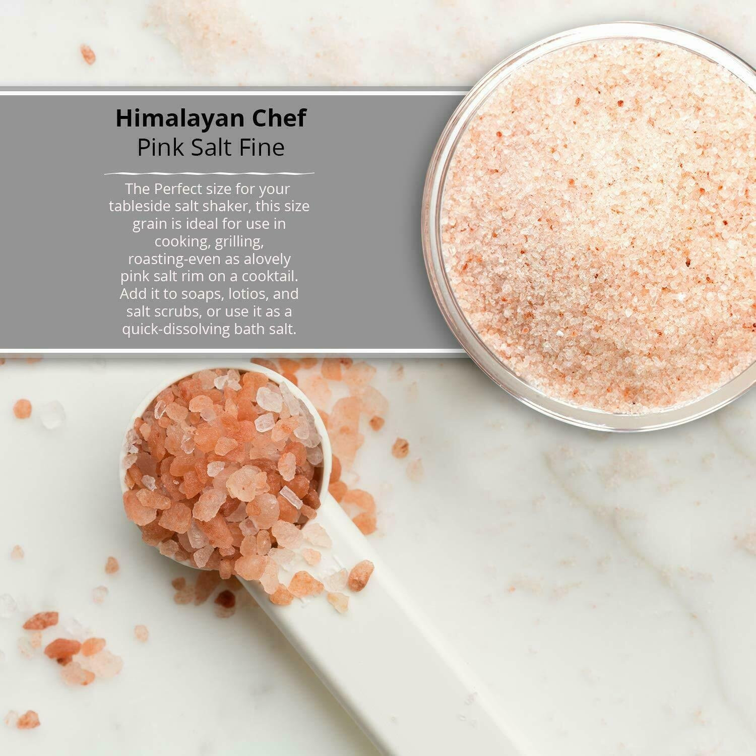 Himalayan Pink Salt Fine Grain Salt 84-Kosher Certified NON GMO Vegan 2 Bags=2lb